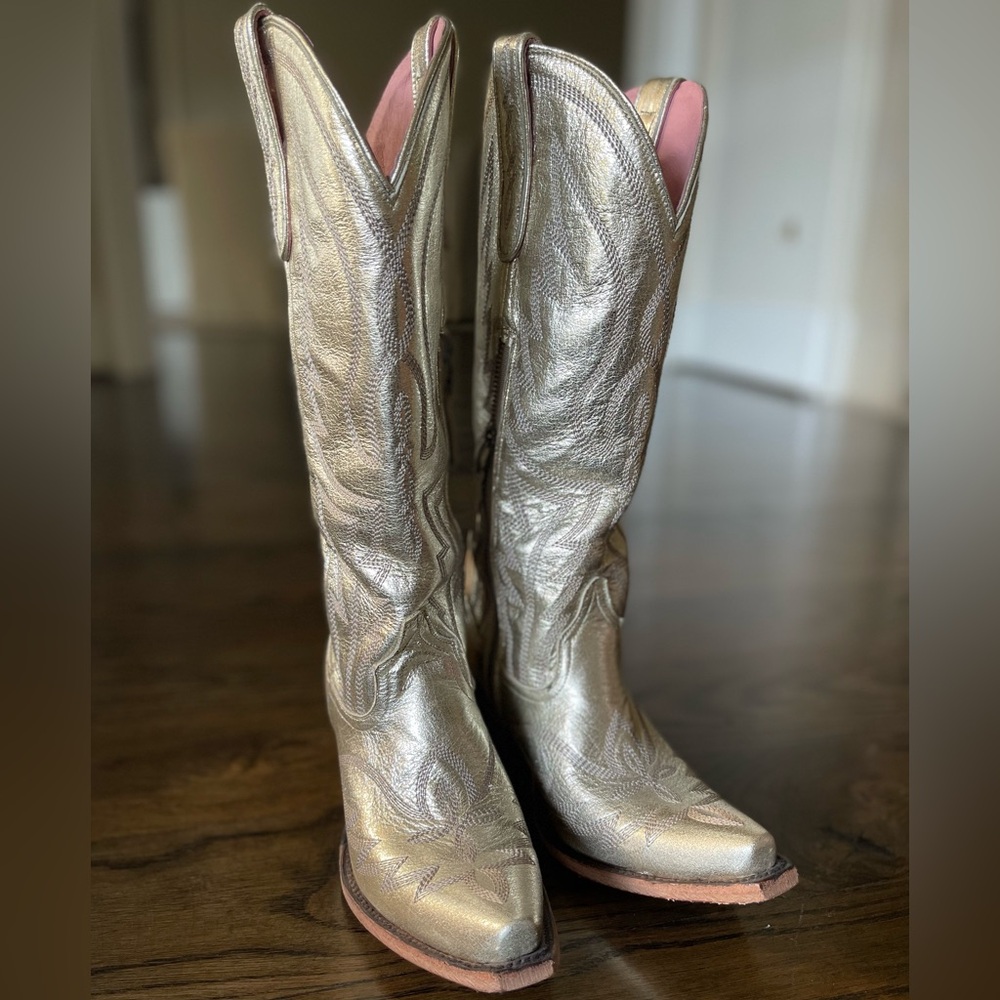 Metallic Leather Lane Boots